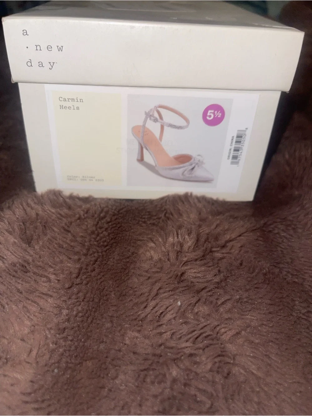 a new day Silver Glitter Pointed Toe Bow Ankle-Strap Heels - Picture 4 of 4